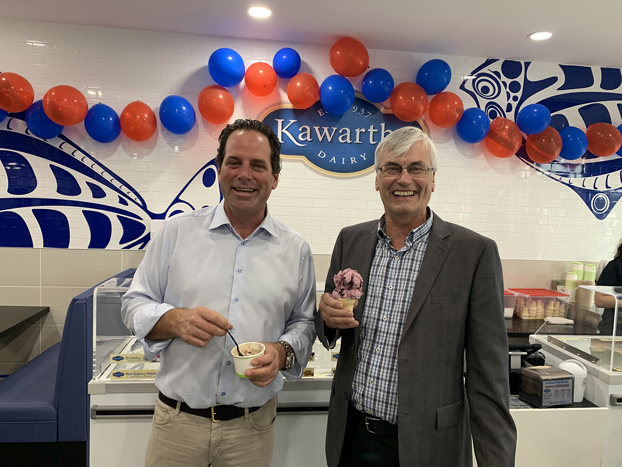 Scot Davidson and Rob Keffer with ice cream