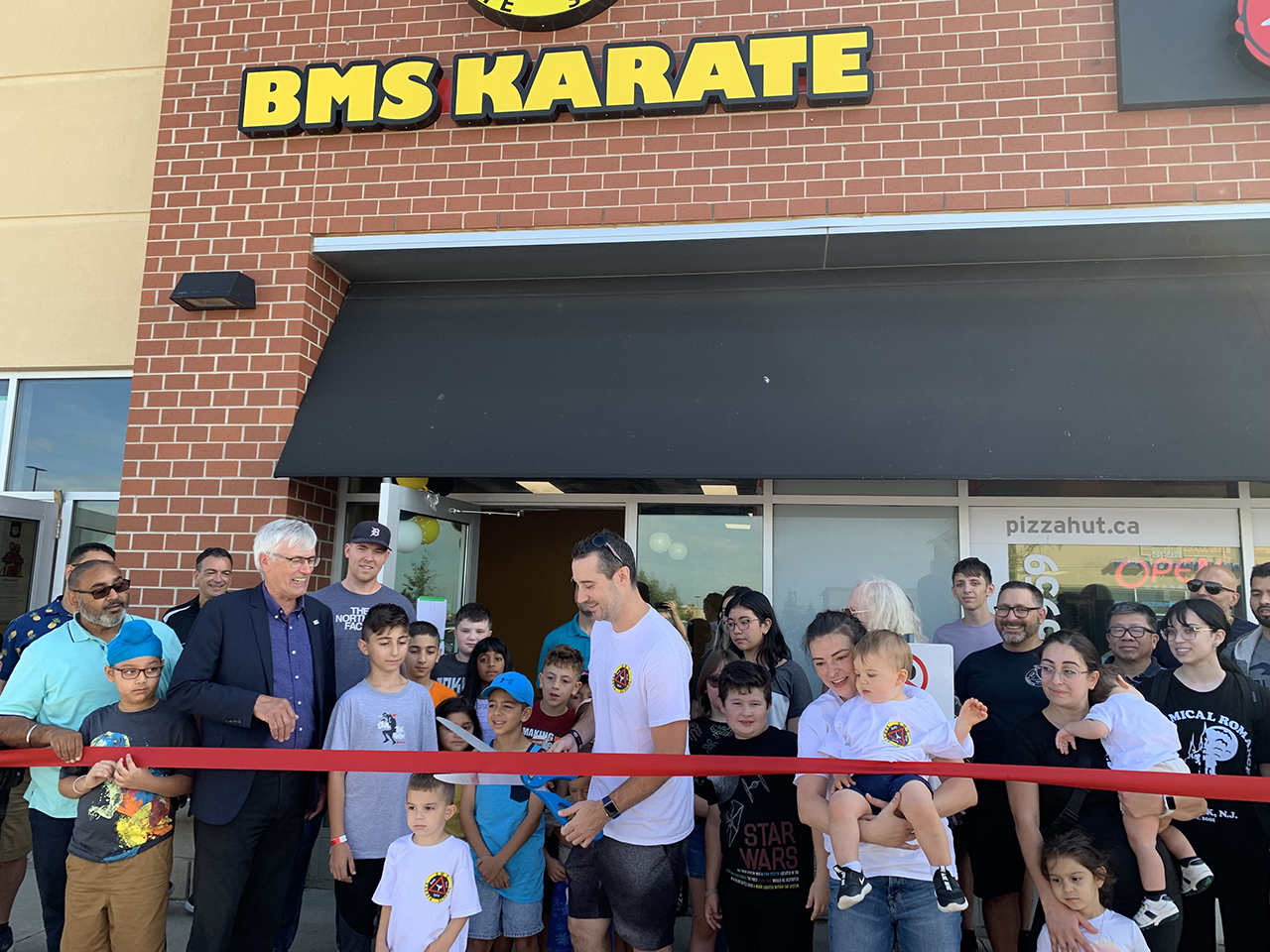 BMS Karate ribbon cutting