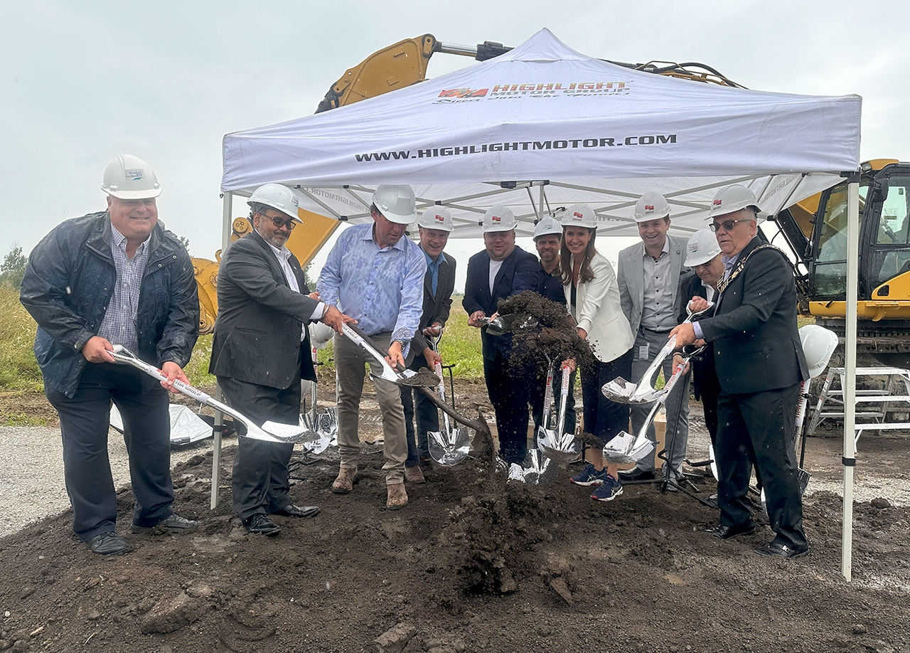 Dignitaries break ground on the future site of Highlight Motor Group's future headquarters in BWG Highway 400 Employment Lands